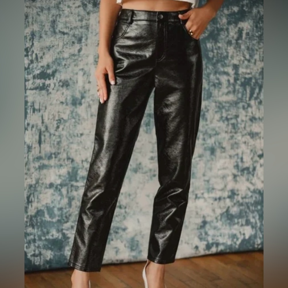 Women's Black Leather Pants